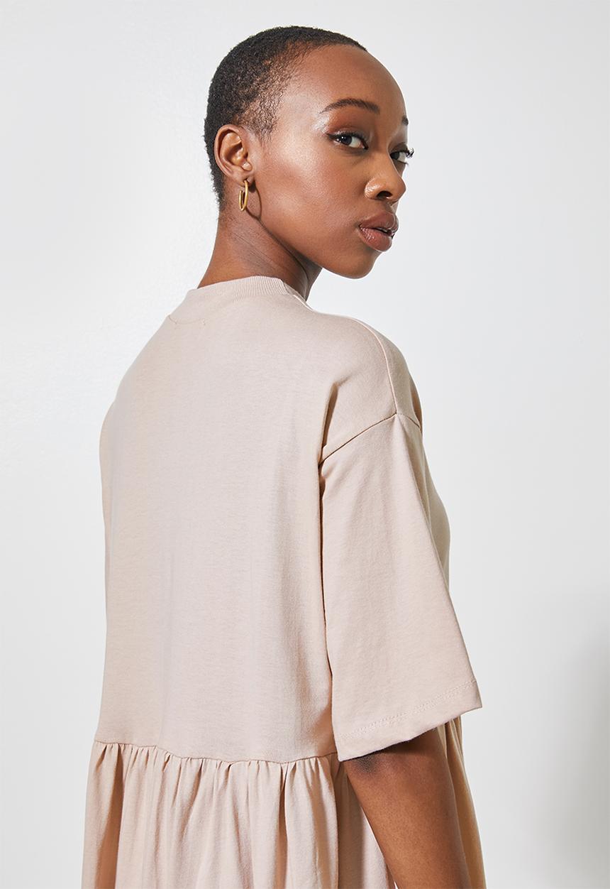 Superbalist - Babydoll T-shirt dress - stone