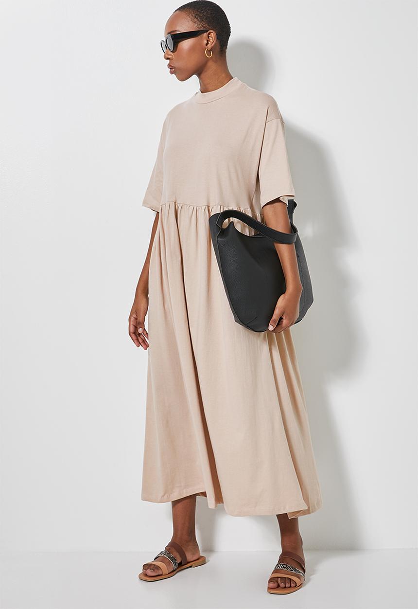 Superbalist - Babydoll T-shirt dress - stone