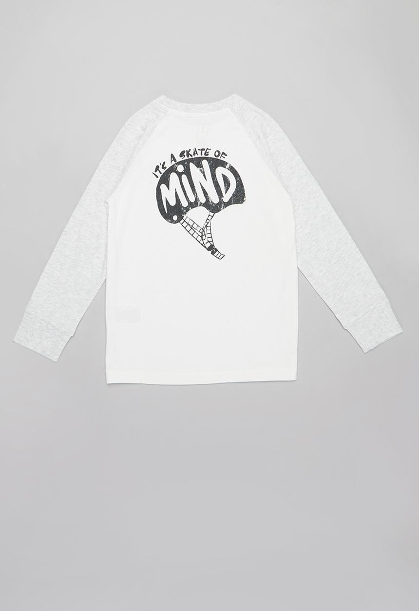 Cotton On - Tom long sleeve raglan tee - grey