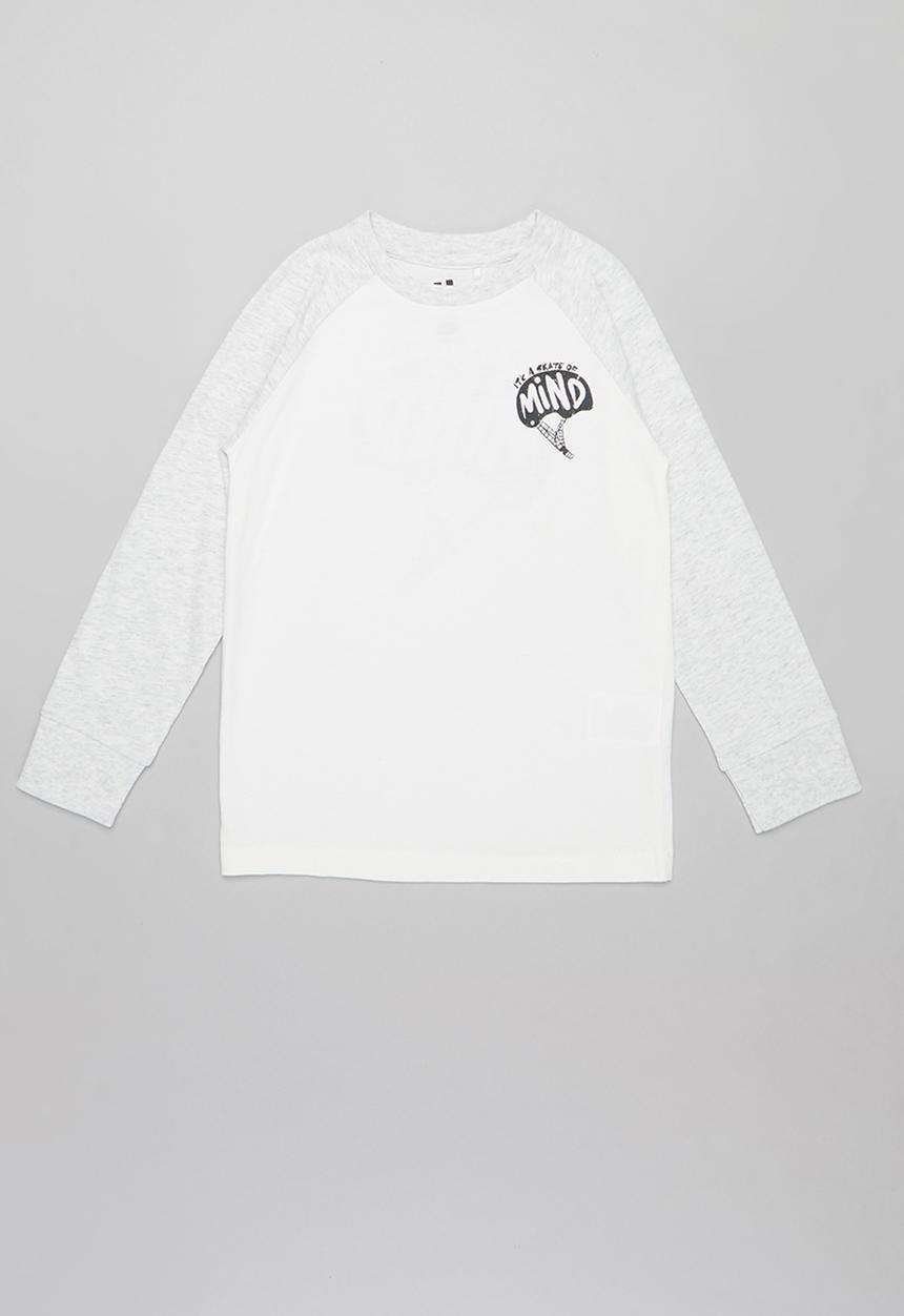 Cotton On - Tom long sleeve raglan tee - grey