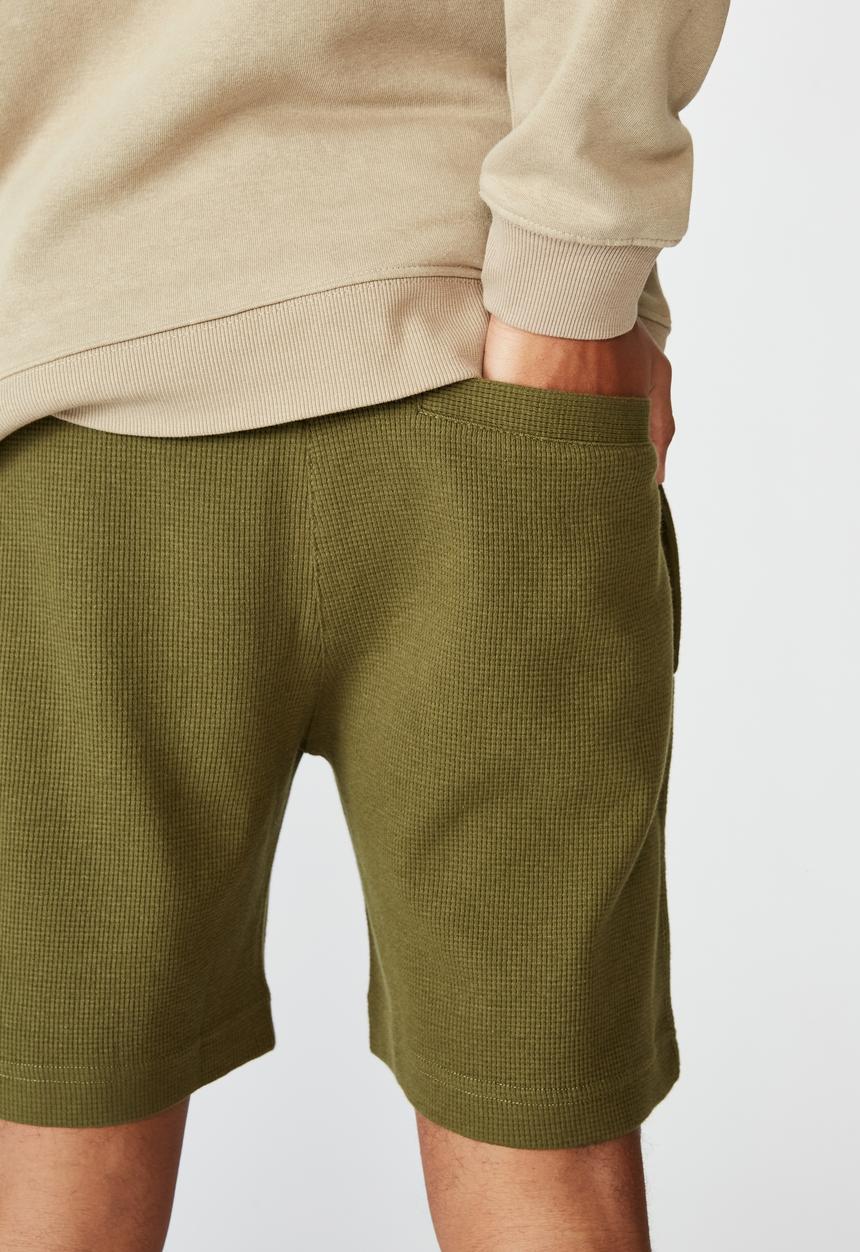 Cotton On - Waffle jogger short - khaki