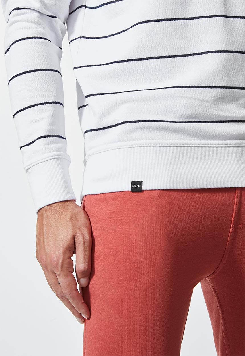 Superbalist - Brewer stripe crew neck sweat - white & navy