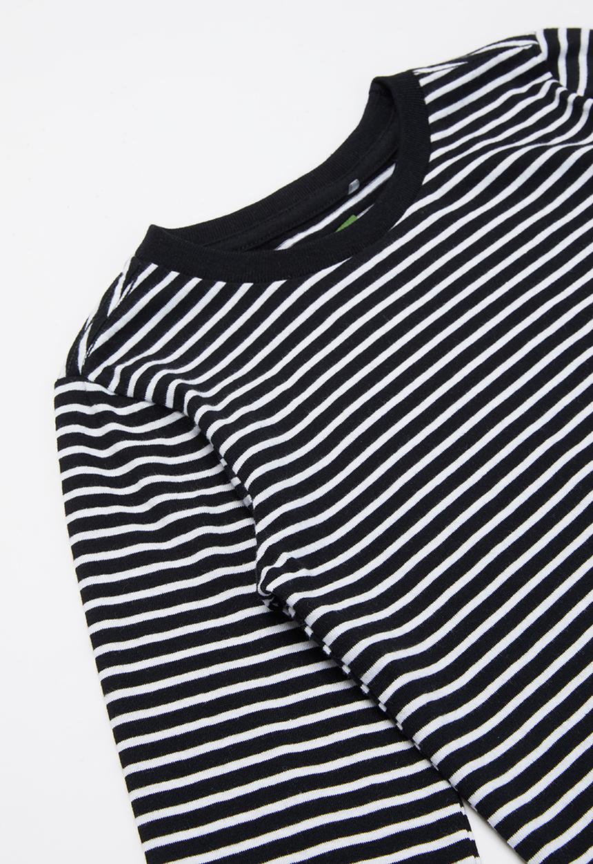 Cotton On - Core long sleeve tee - black & white 