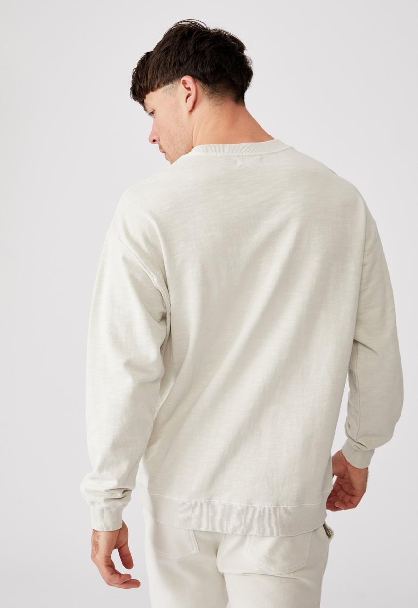 Cotton On - Pigment dyed oversized crew - ecru