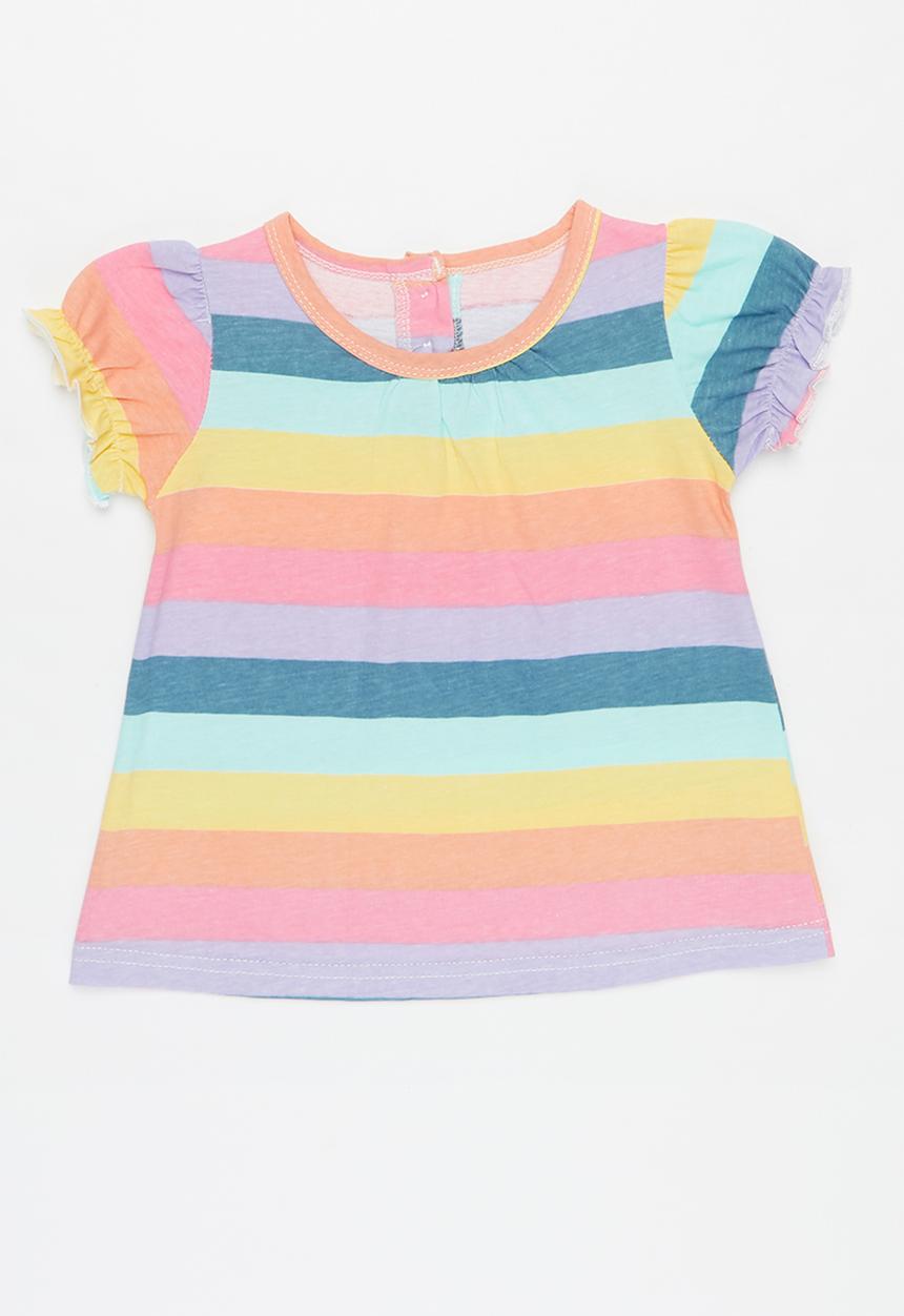 Pop Candy - Girls stripe tee - multi