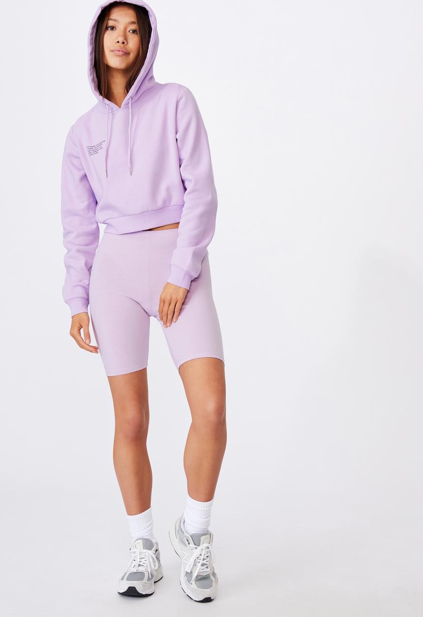 Factorie - Classic crop graphic hoodie - lilac 