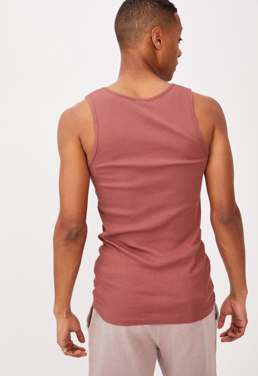 Cotton On - 2x2 rib tank - ox blood
