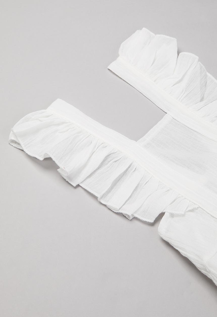 Pop Candy - Girls frill romper - white