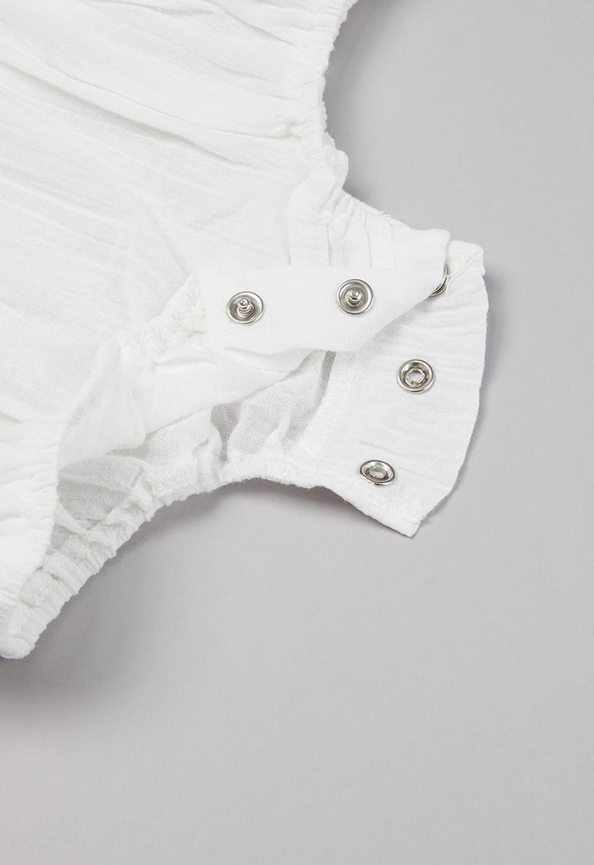 Pop Candy - Girls frill romper - white