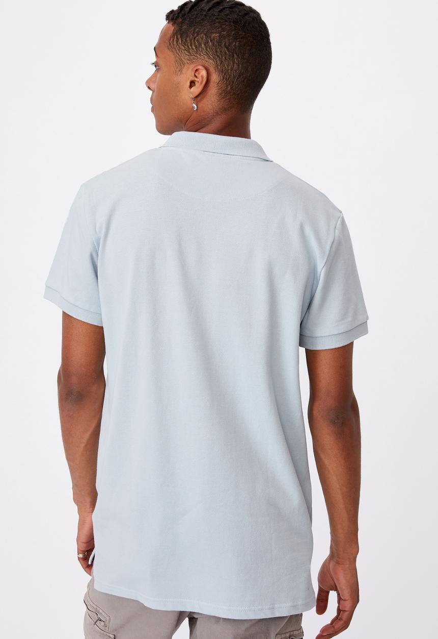 Cotton On - Essential short sleeve polo - light blue