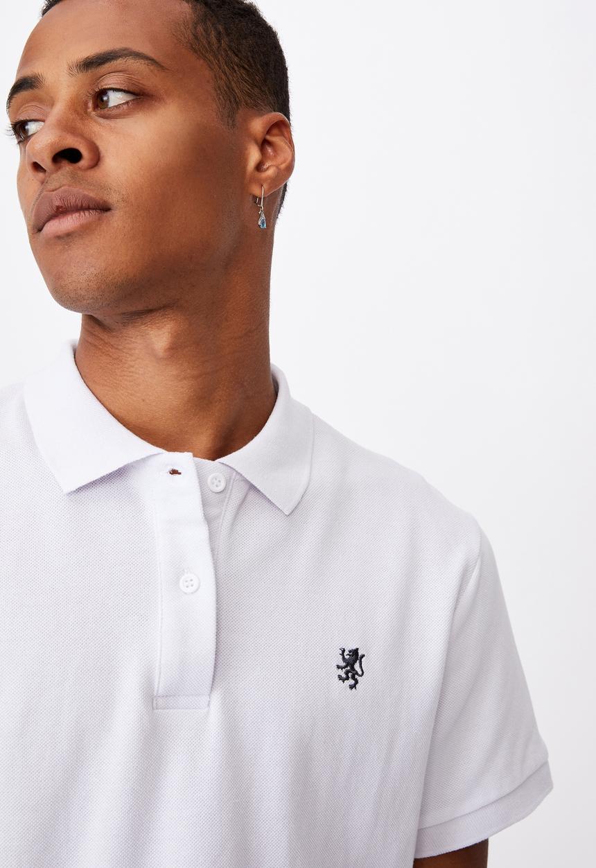 Cotton On - Essential short sleeve polo - white