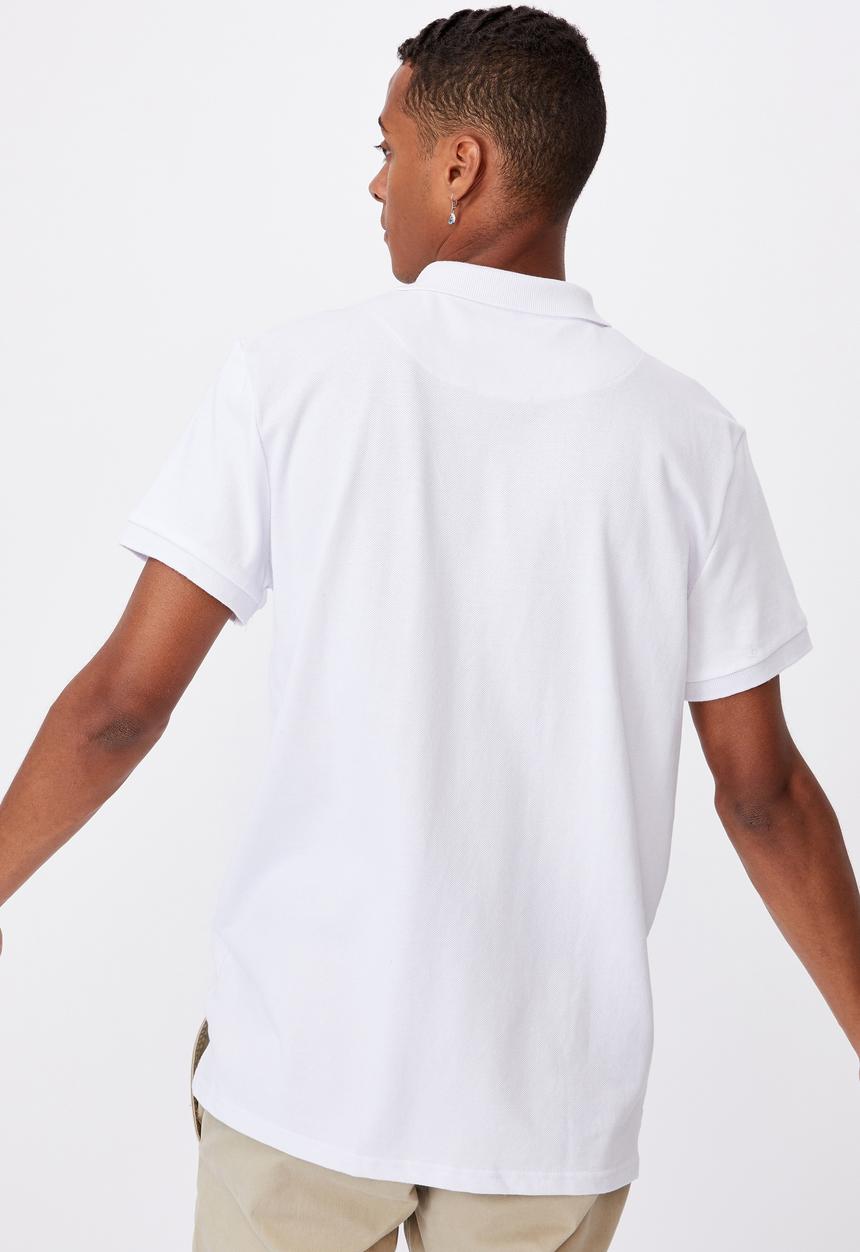 Cotton On - Essential short sleeve polo - white