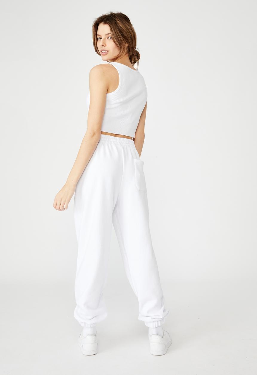Factorie - Super slouchy trackpant - white