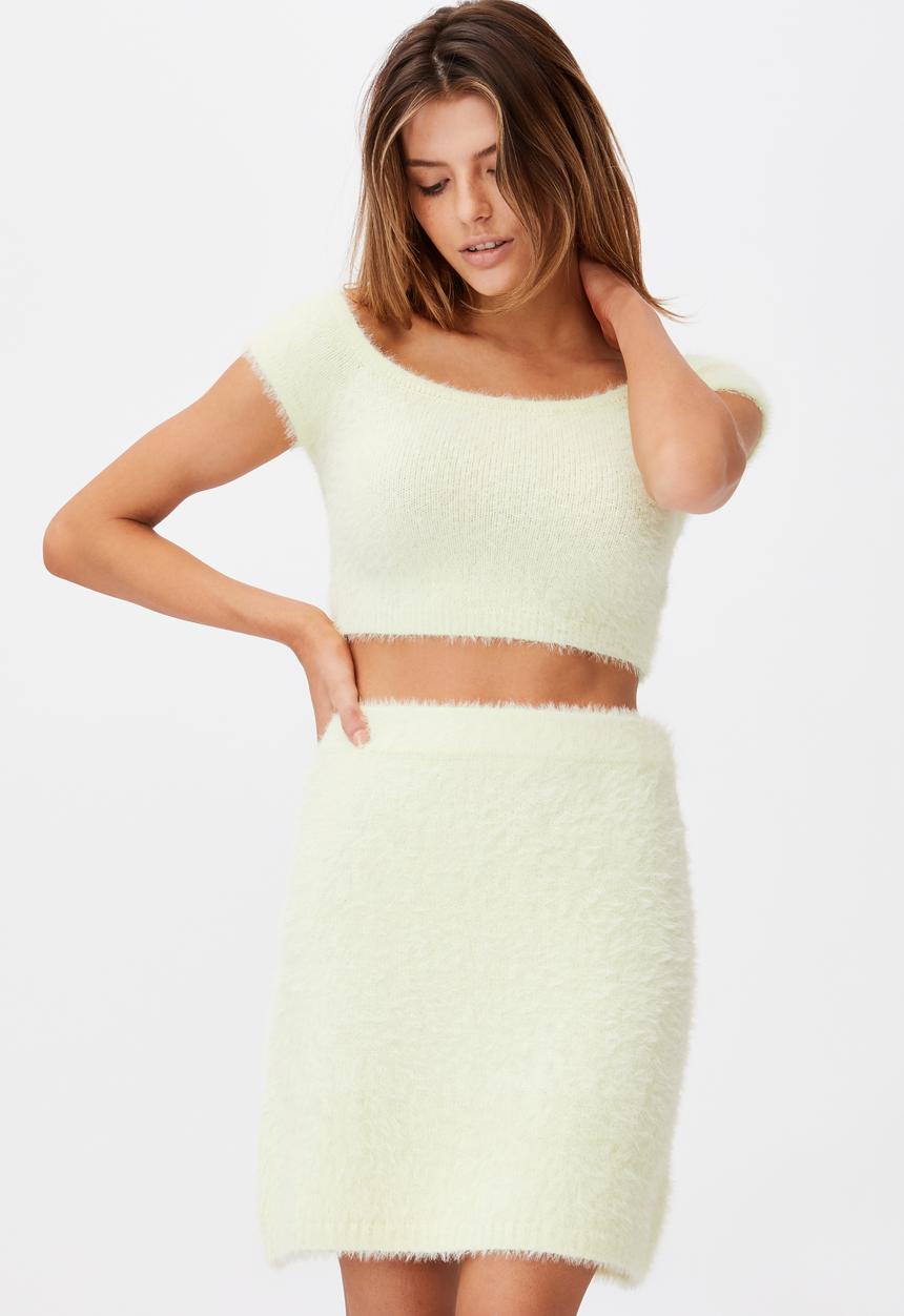 Factorie - Knit mini skirt - lime cream