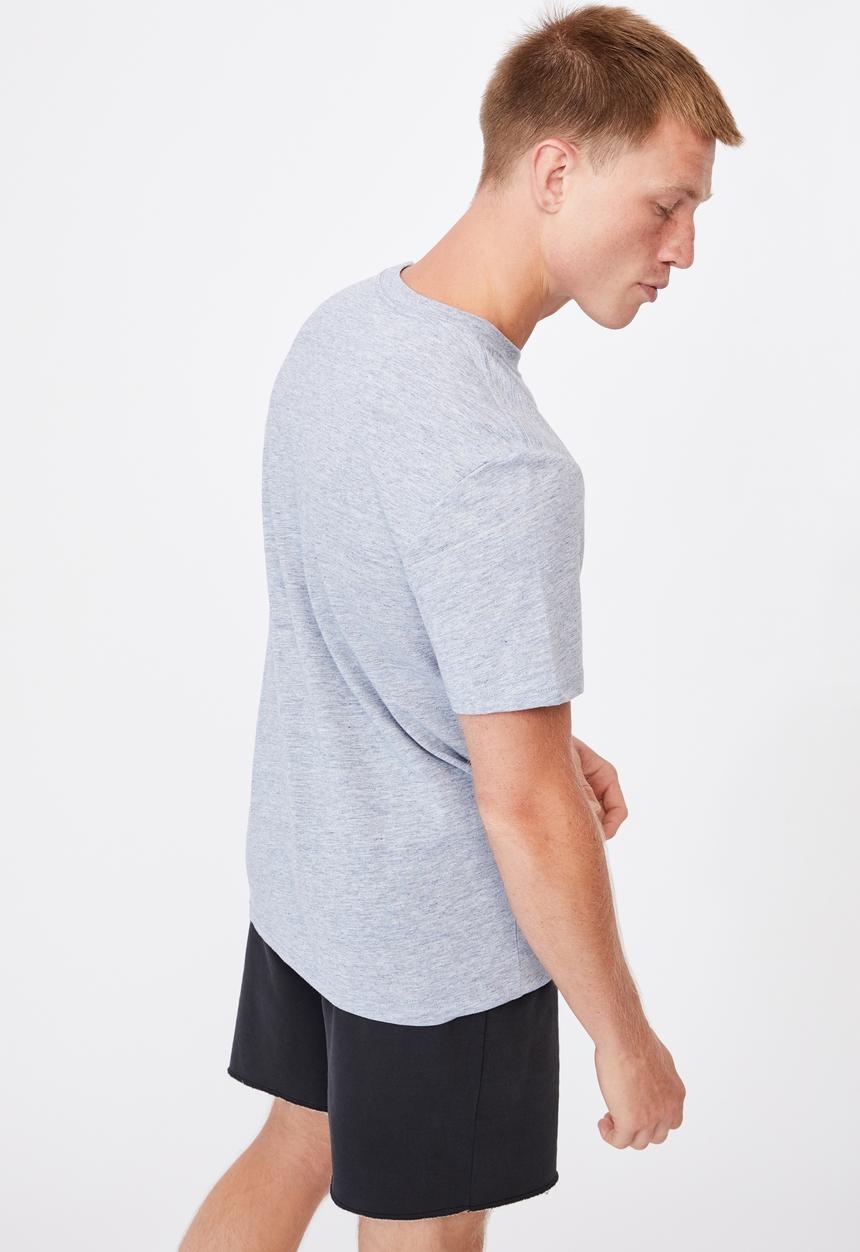 Cotton On - Tbar text t-shirt - ice blue slub marle