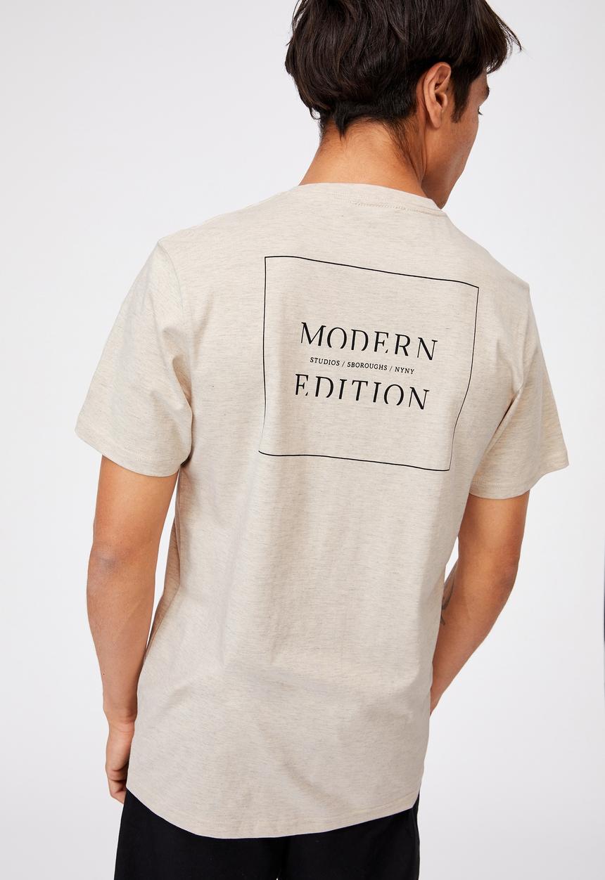 Cotton On - Tbar text t-shirt - oatmeal marle