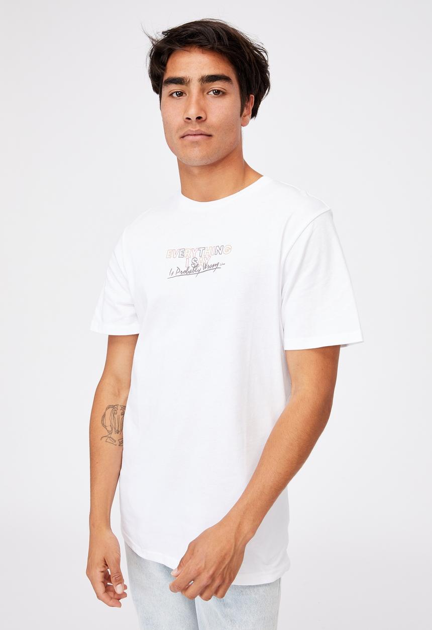 Cotton On - Tbar text t-shirt - white
