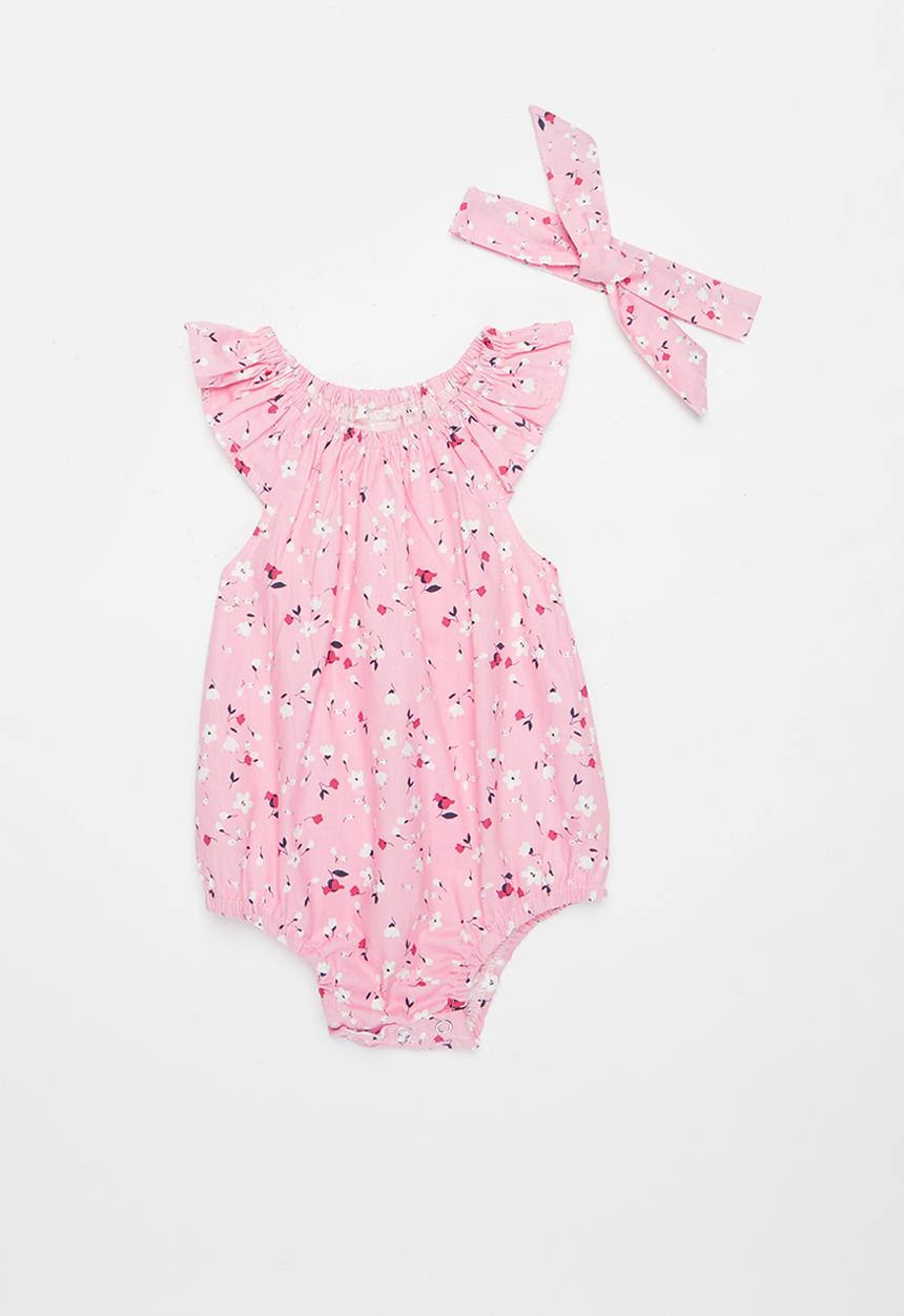 Pop Candy - Girls frill romper & headband set - pink