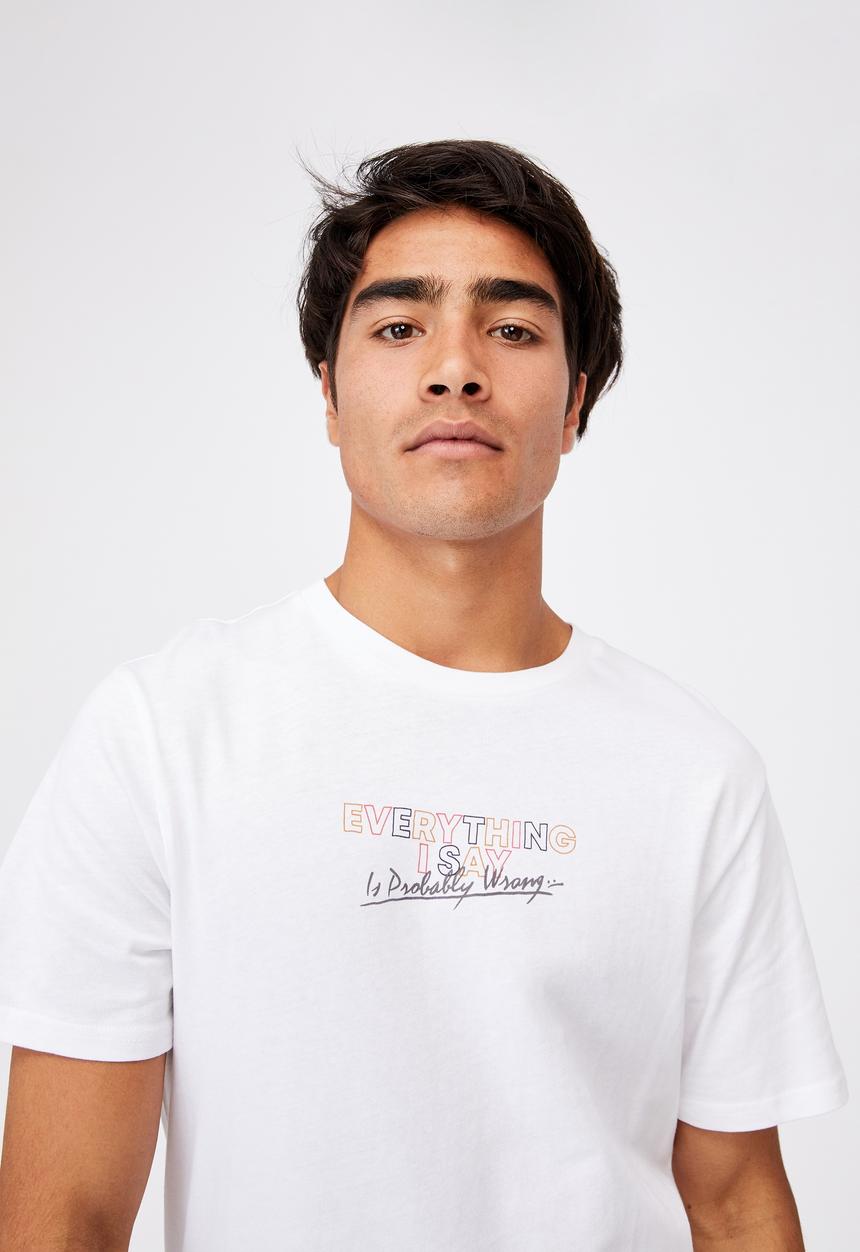Cotton On - Tbar text t-shirt - white