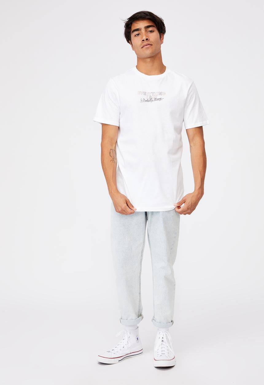 Cotton On - Tbar text t-shirt - white