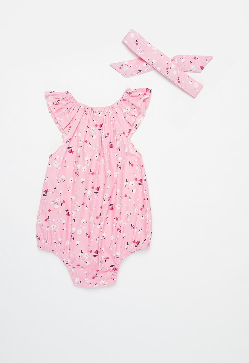 Pop Candy - Girls frill romper & headband set - pink
