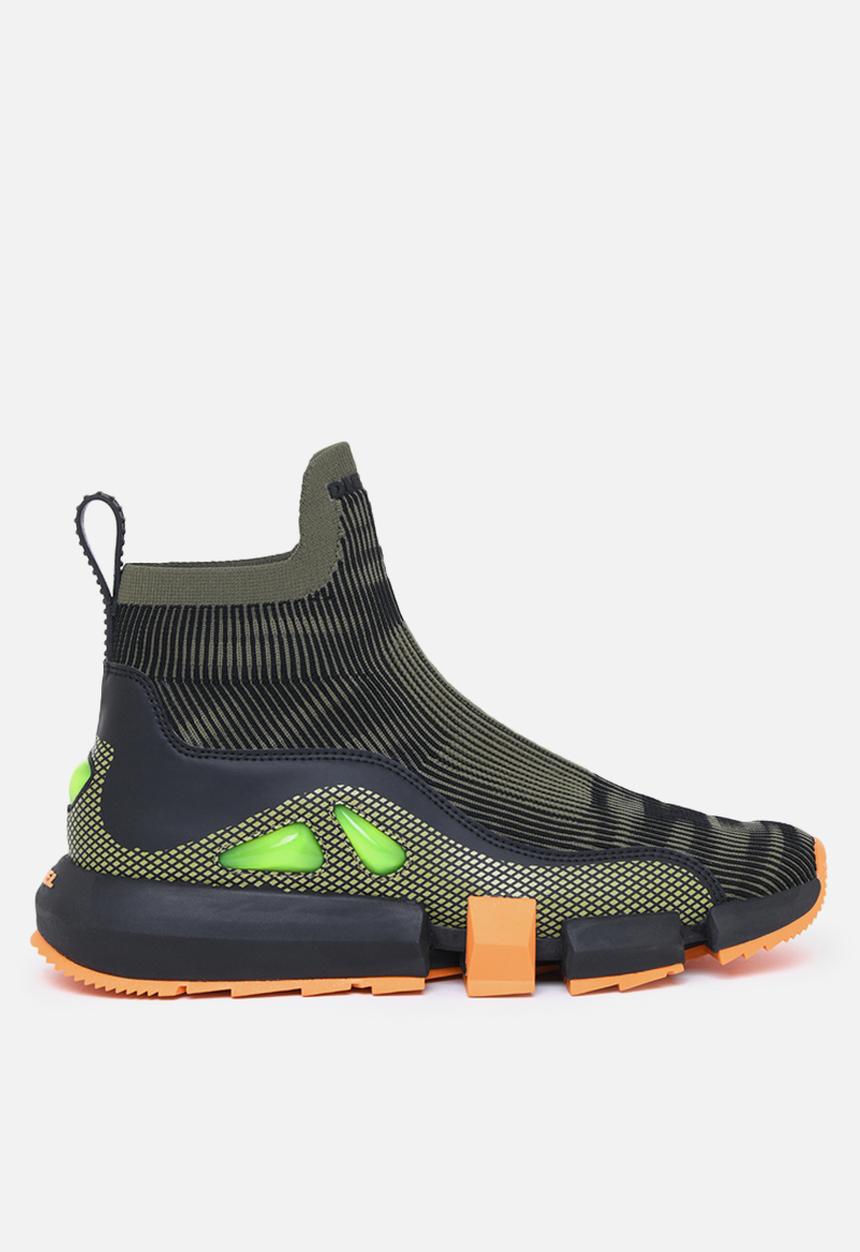Diesel  - H-padola mid trek sneakers - black / green olive