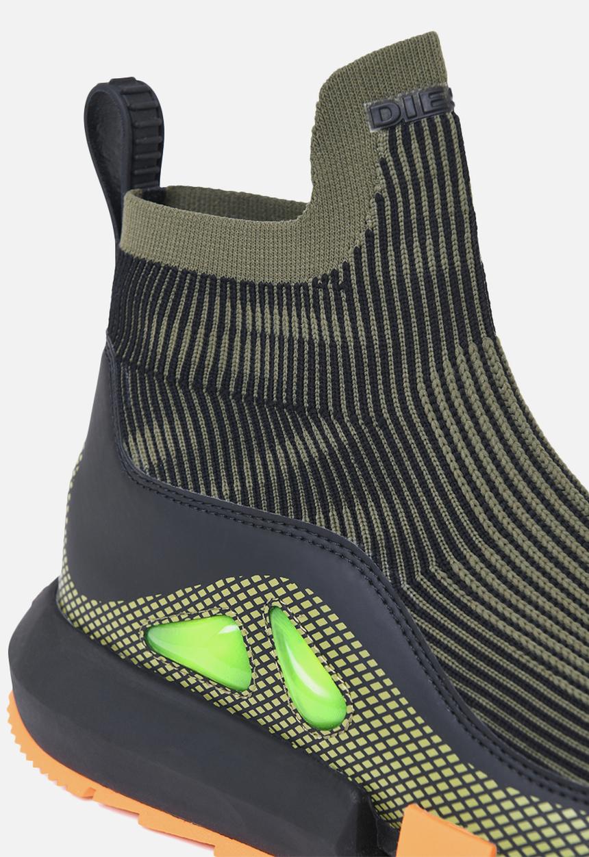 Diesel  - H-padola mid trek sneakers - black / green olive