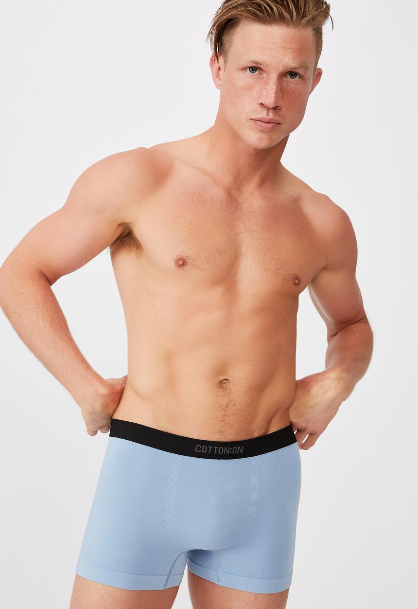 Cotton On - Mens seamless trunks - chalk blue/black