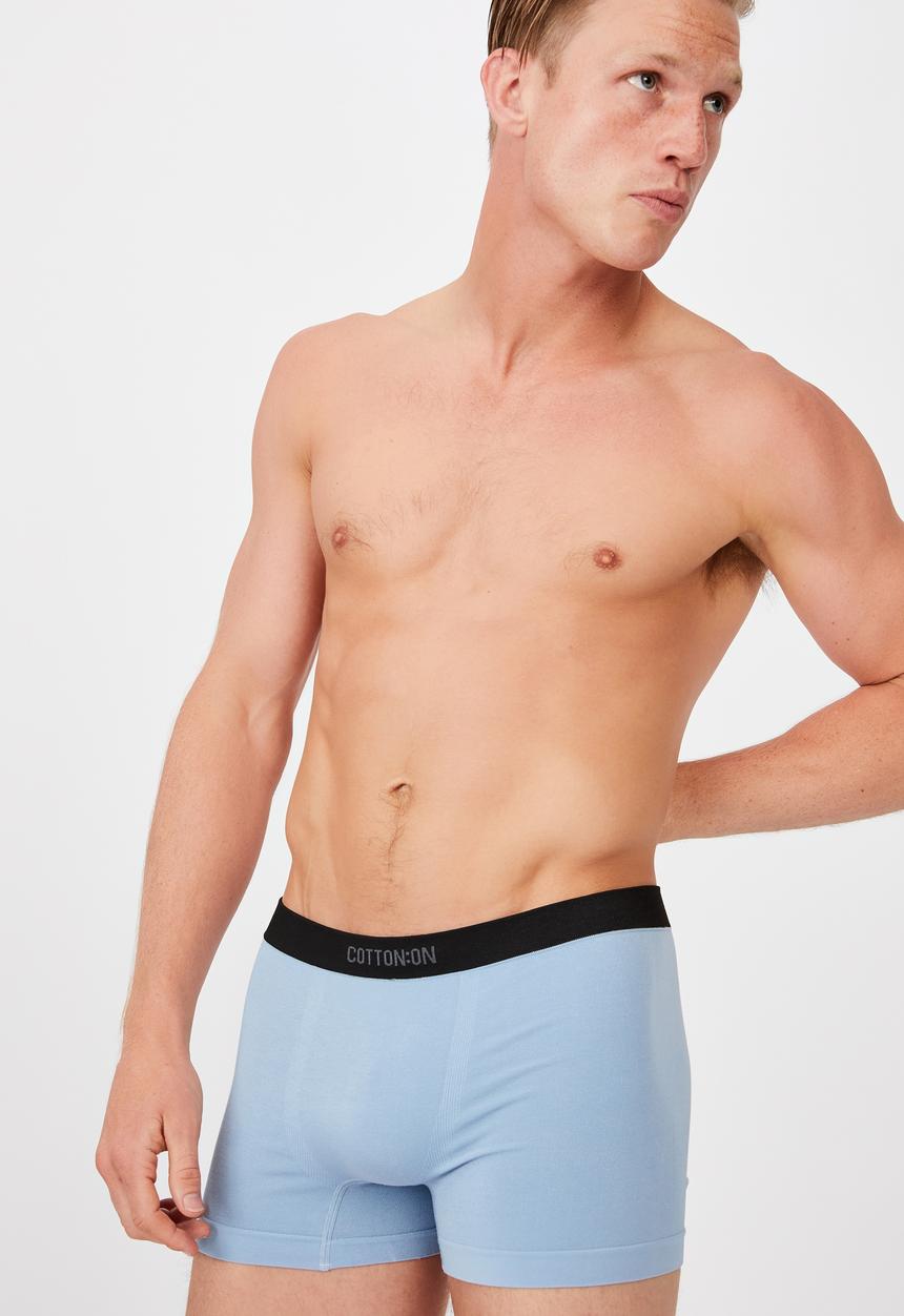Cotton On - Mens seamless trunks - chalk blue/black