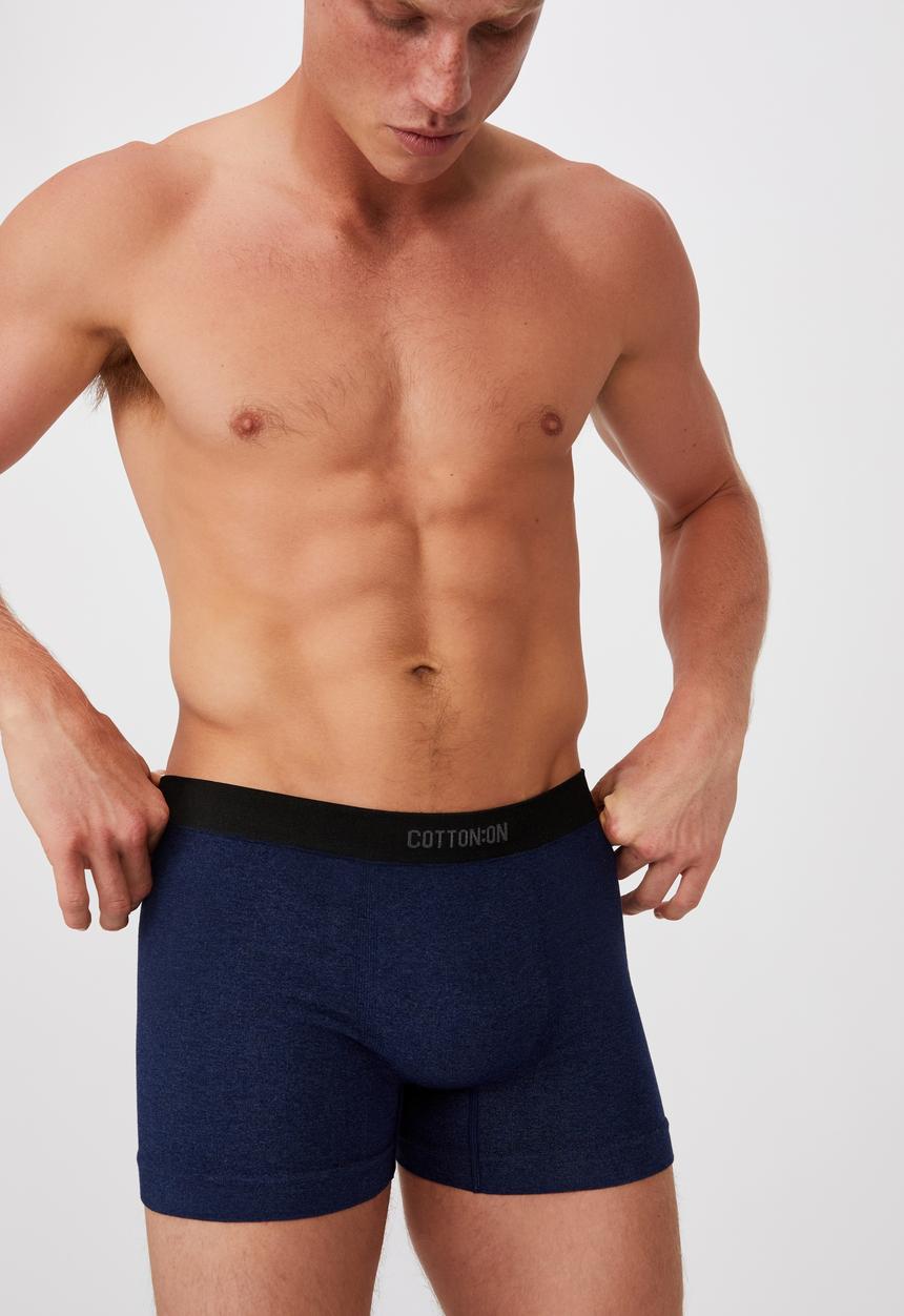 Cotton On - Mens seamless trunks - navy marle & black