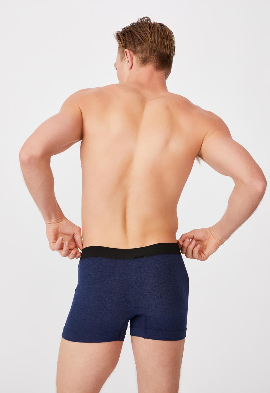Cotton On - Mens seamless trunks - navy marle & black