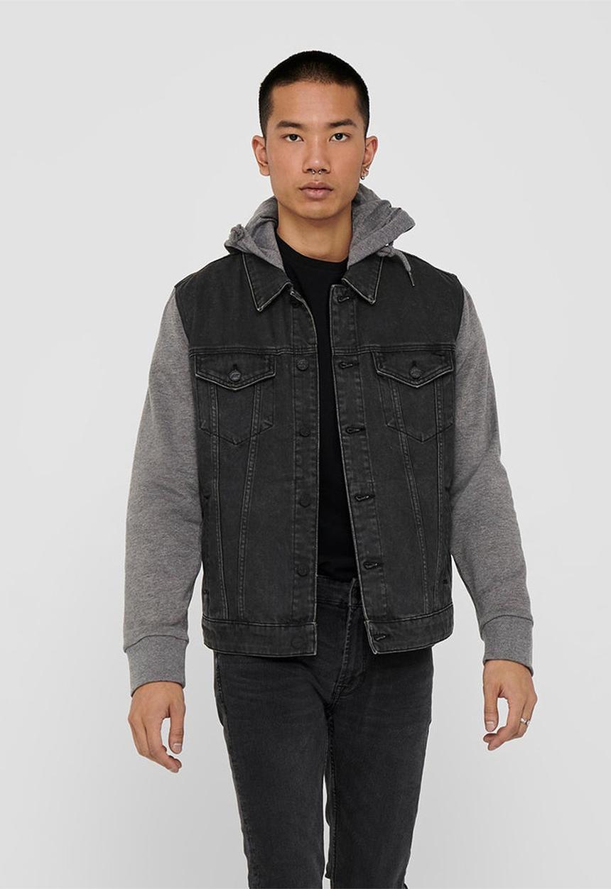Only & Sons - Coin hood trucker - black