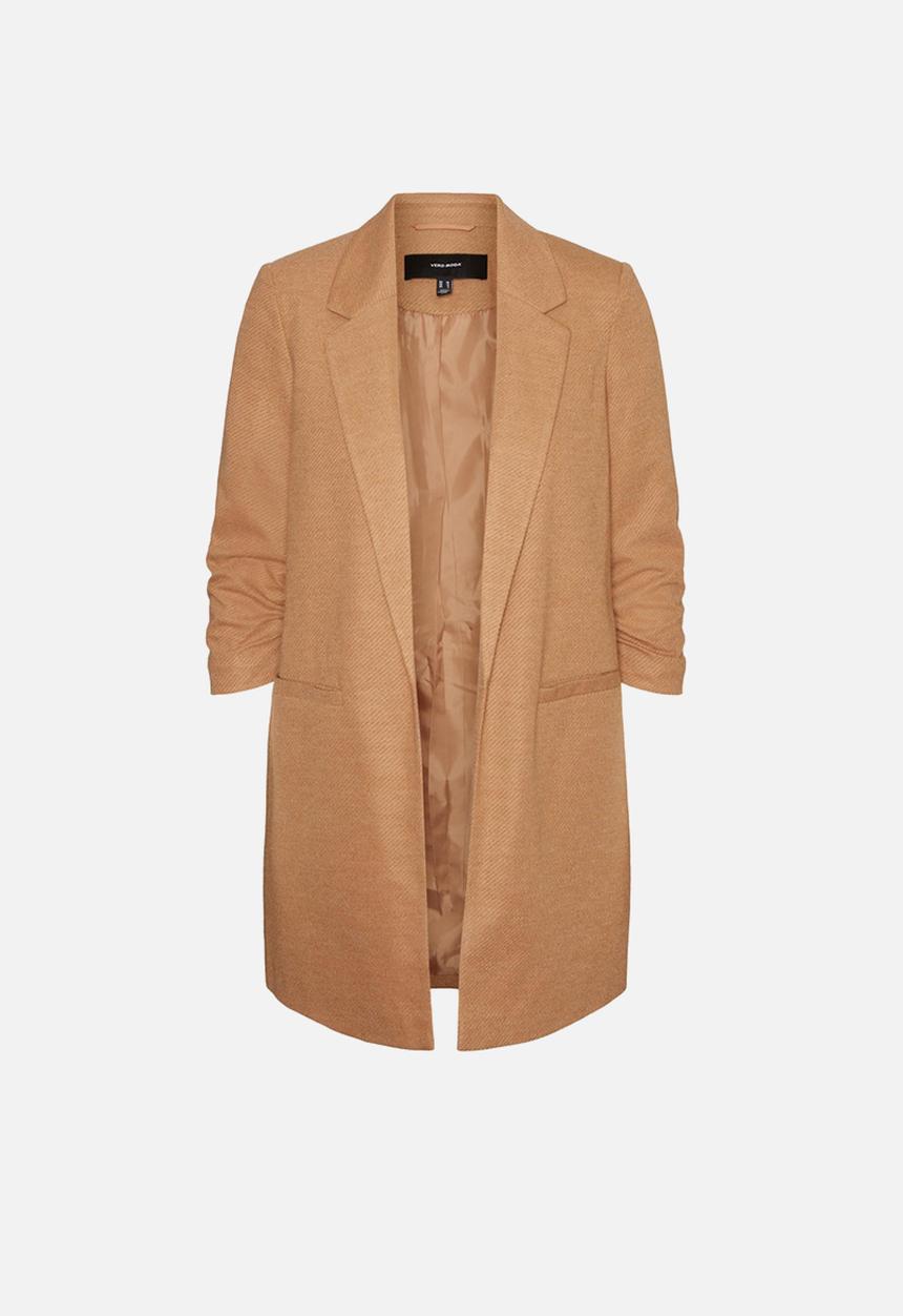 Vero Moda - Rica 7/8 long blazer - tan