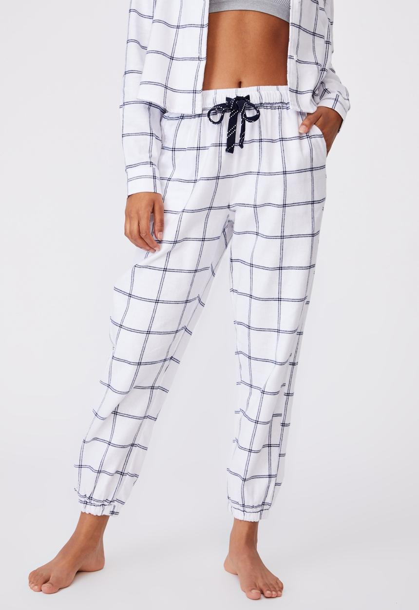 Cotton On - Flannel sleep pant - oversized check white