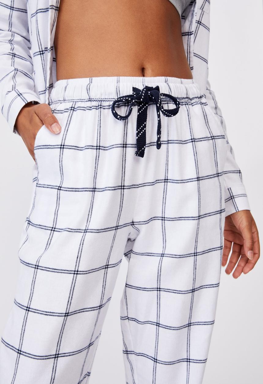 Cotton On - Flannel sleep pant - oversized check white