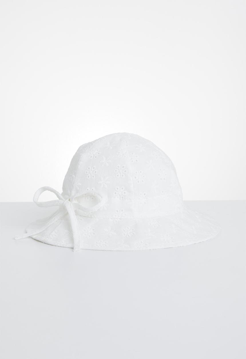 Pop Candy - Baby girls embroidered hat - white