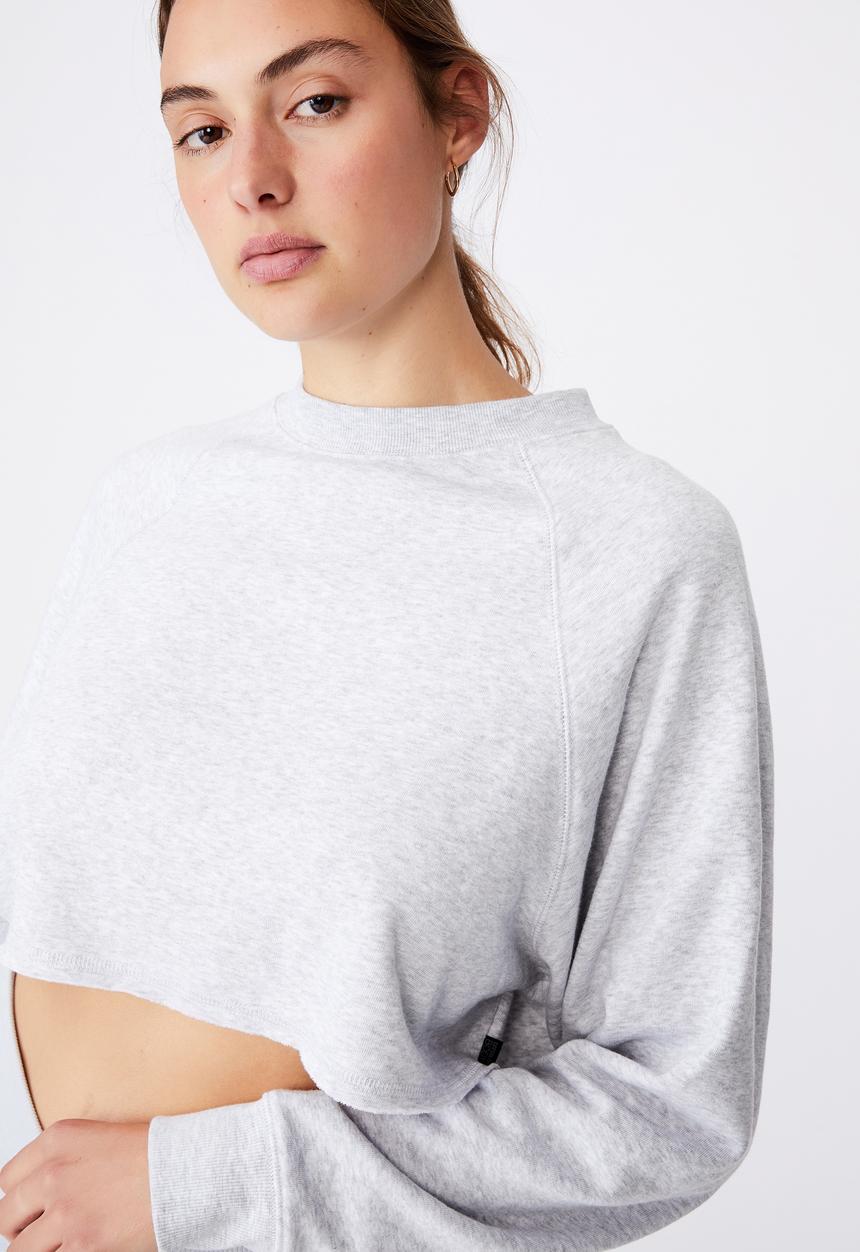 Cotton On - Lifestyle crop raglan fleece - grey 