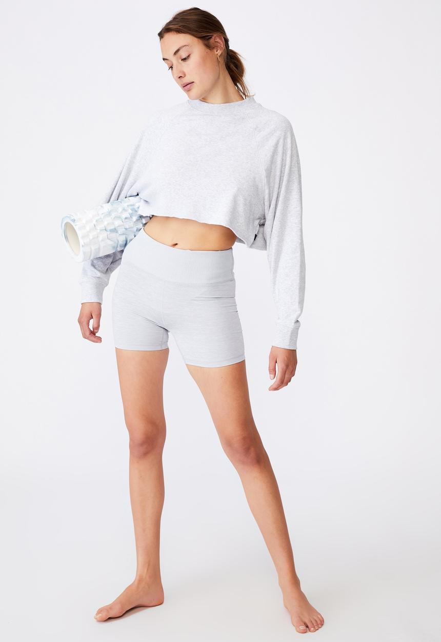 Cotton On - Lifestyle crop raglan fleece - grey 