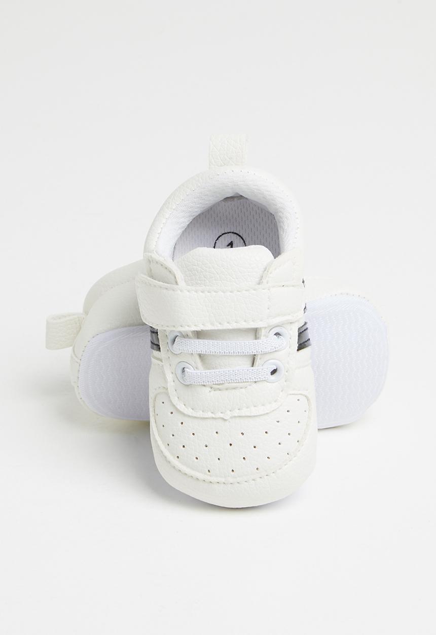 Pop Candy - Baby boys velcro strap sneaker - white & black