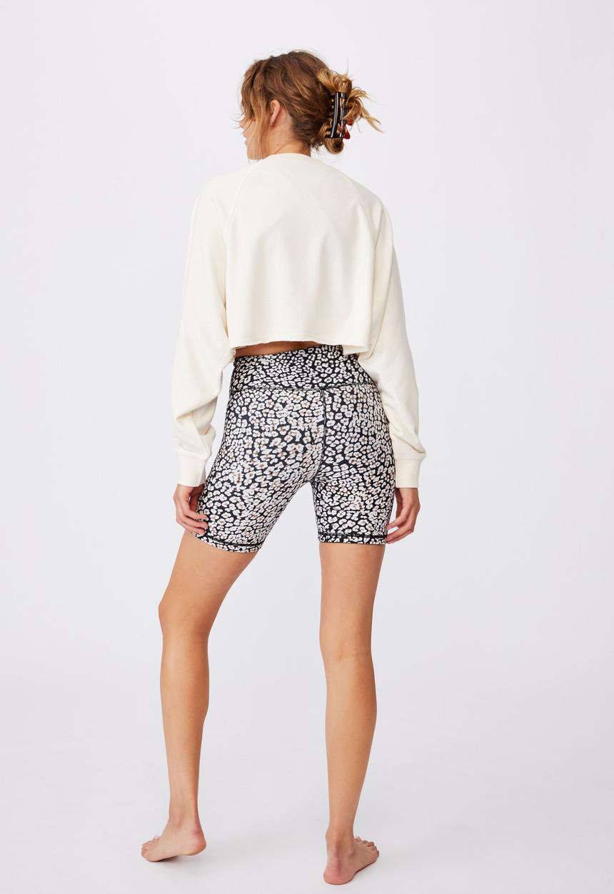 Cotton On - Lifestyle crop raglan fleece - buttermilk
