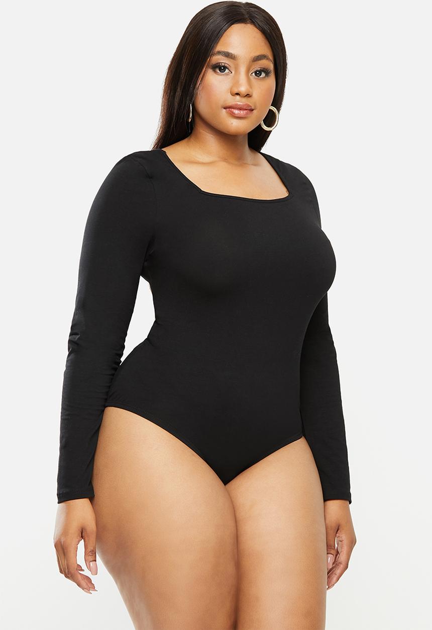 Glamorous - Curve villa bodysuit - black & white