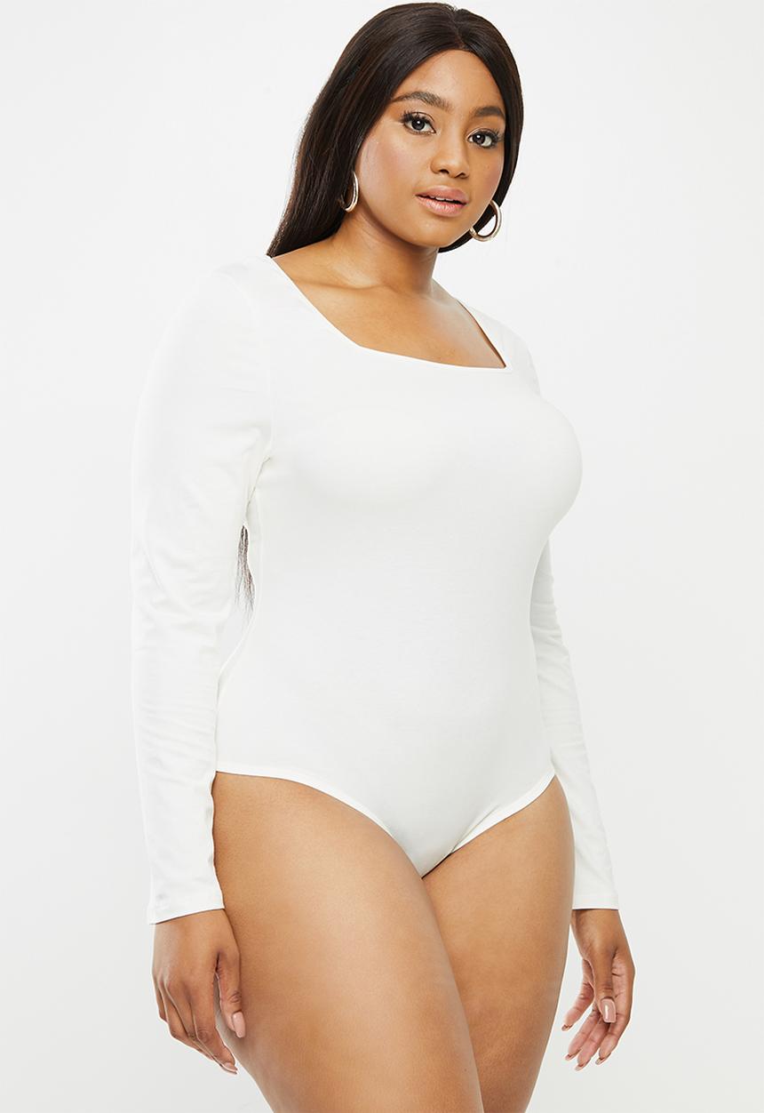 Glamorous - Curve villa bodysuit - black & white