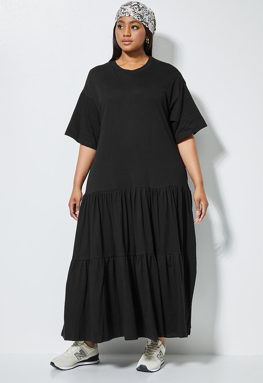 Superbalist - Knit tiered dress - black