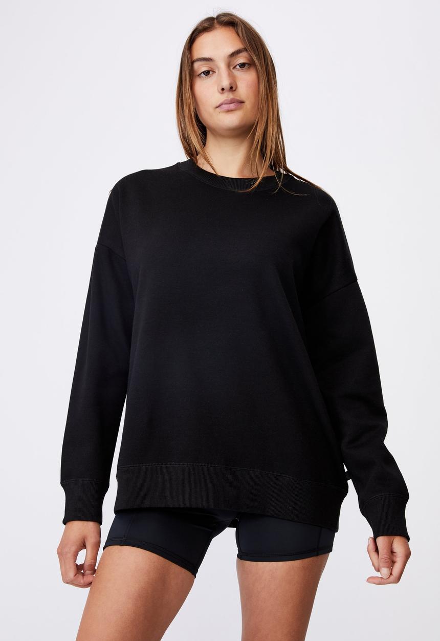 Cotton On - Lifestyle long sleeve crew top - black