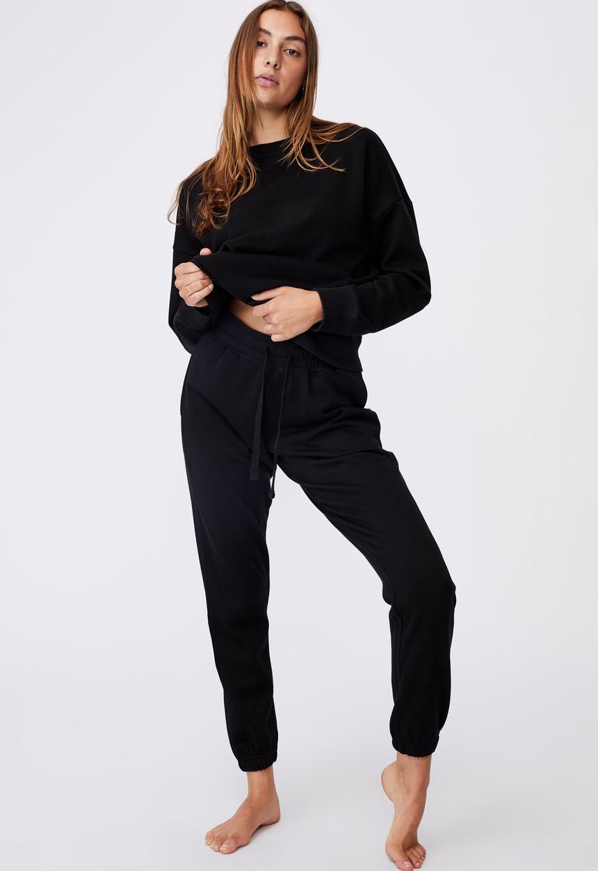 Cotton On - Lifestyle long sleeve crew top - black