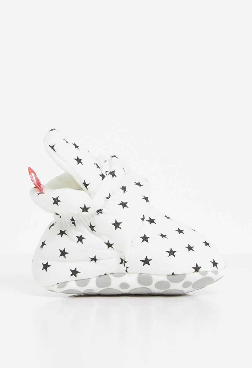 Pop Candy - Star print booties - white & black 