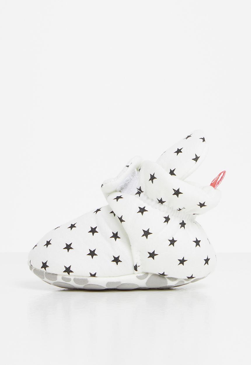 Pop Candy - Star print booties - white & black 
