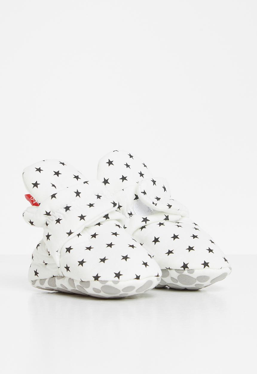Pop Candy - Star print booties - white & black 