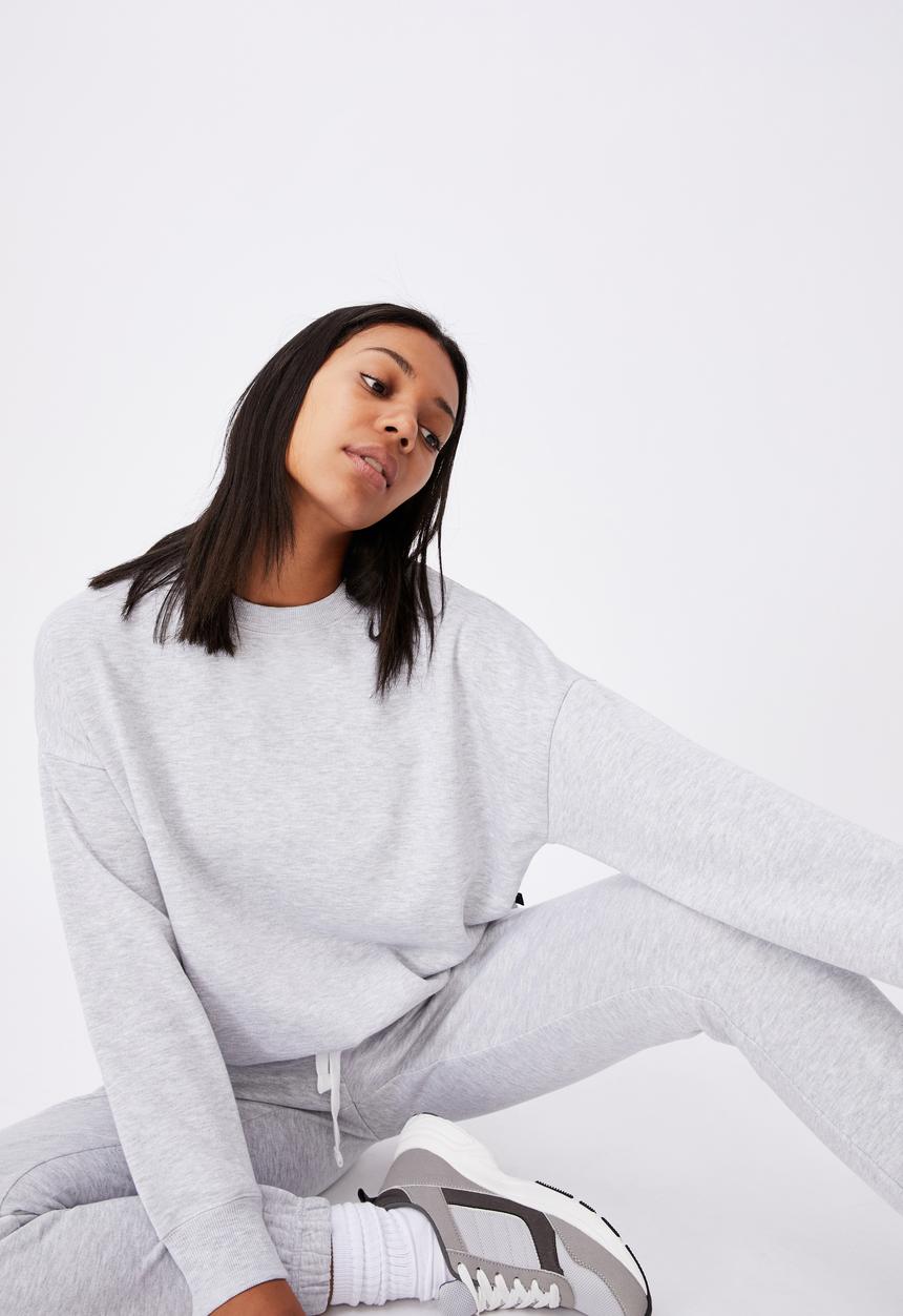 Cotton On - Lifestyle long sleeve crew top - grey