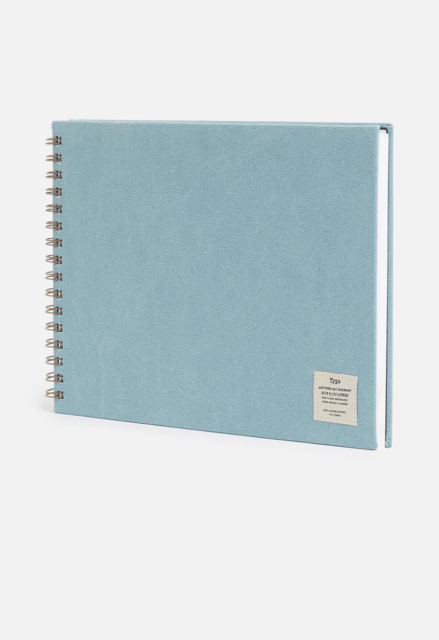Typo - A4 spiral sketch book - blue
